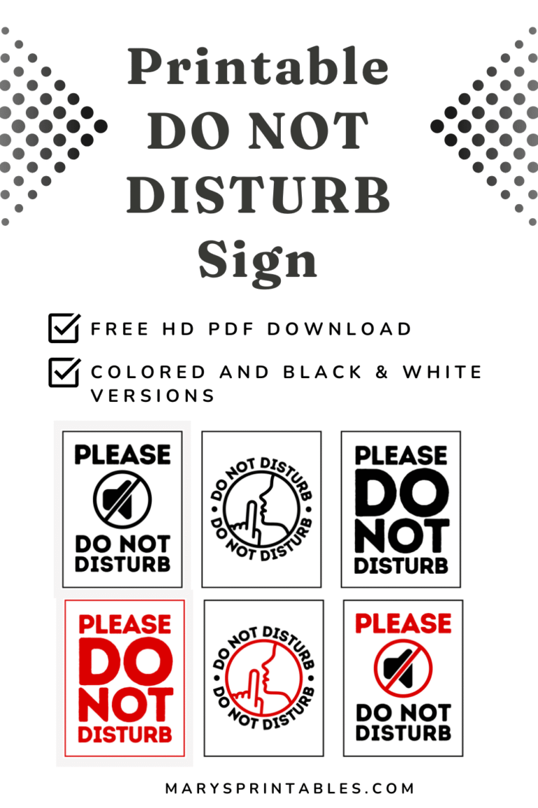 Printable Do Not Disturb Sign – Free Download