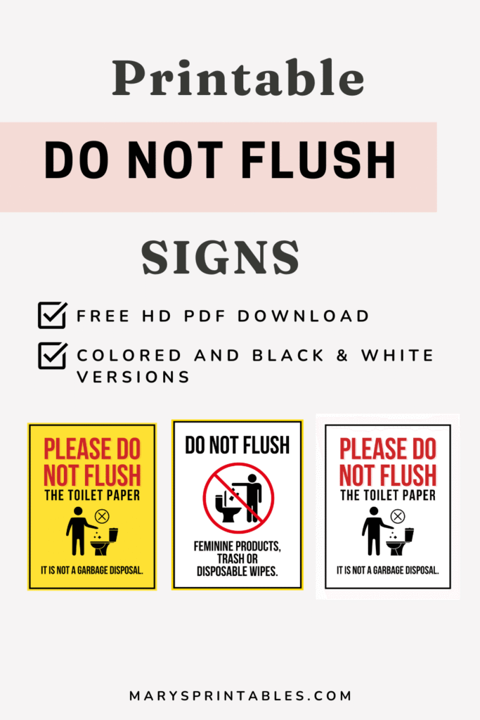 Feature Image of Printable Do Not Flush Signs