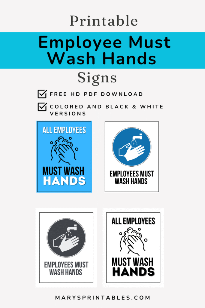 Feature Image of Printable Employee Must Wash Hands Signs