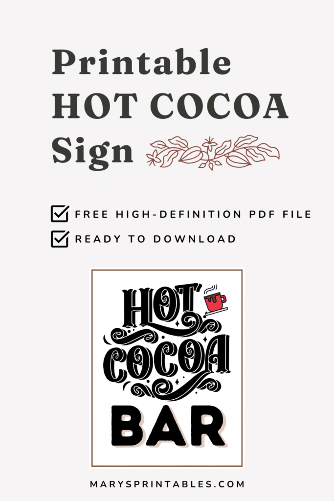 Feature Image of Printable Hot Cocoa Sign