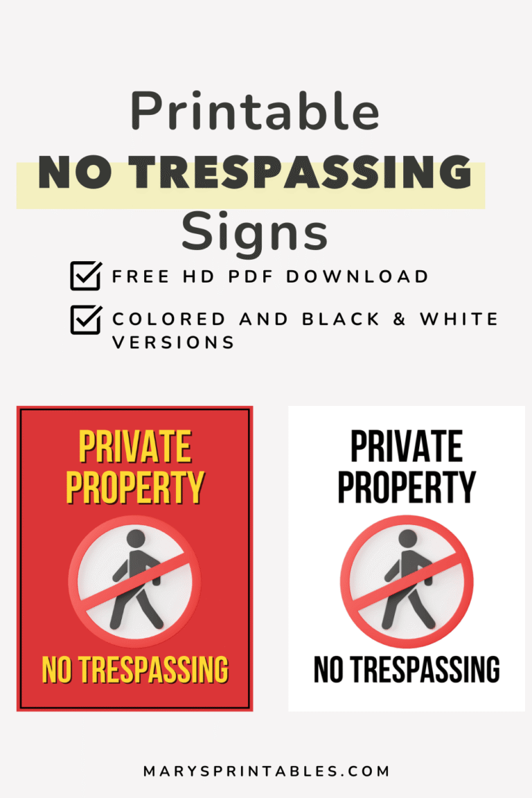 Printable No Trespassing Signs: Keep Your Property Safe and Secure