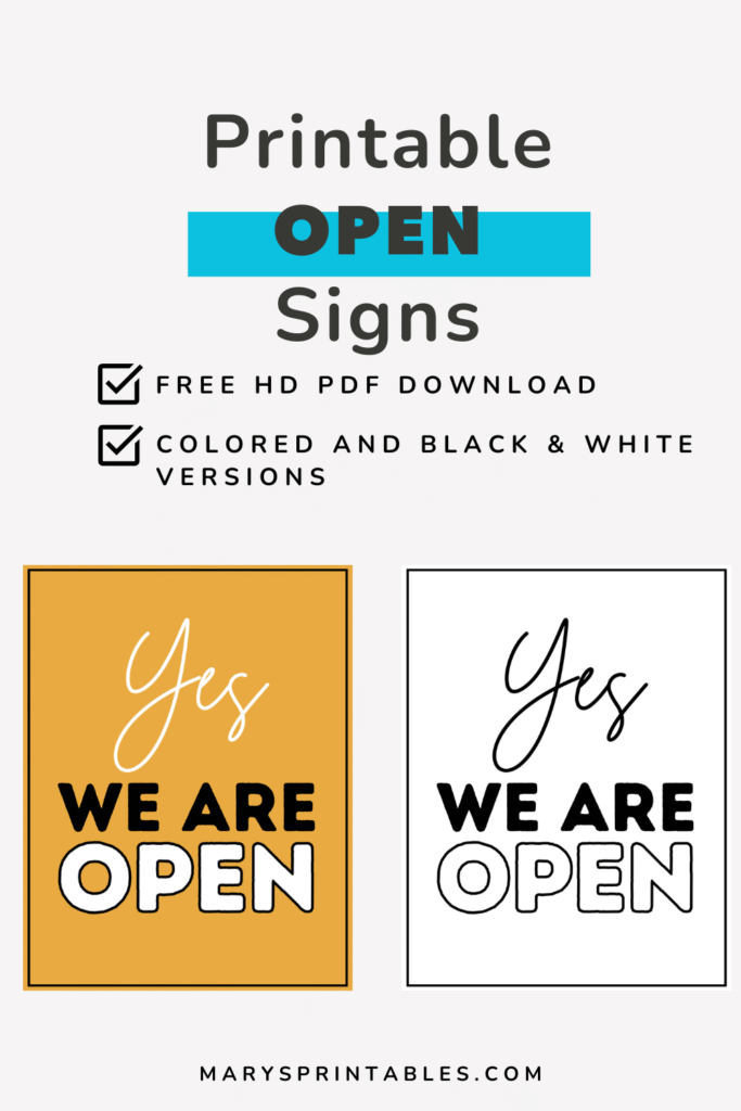 Feature Image of Printable Open signs