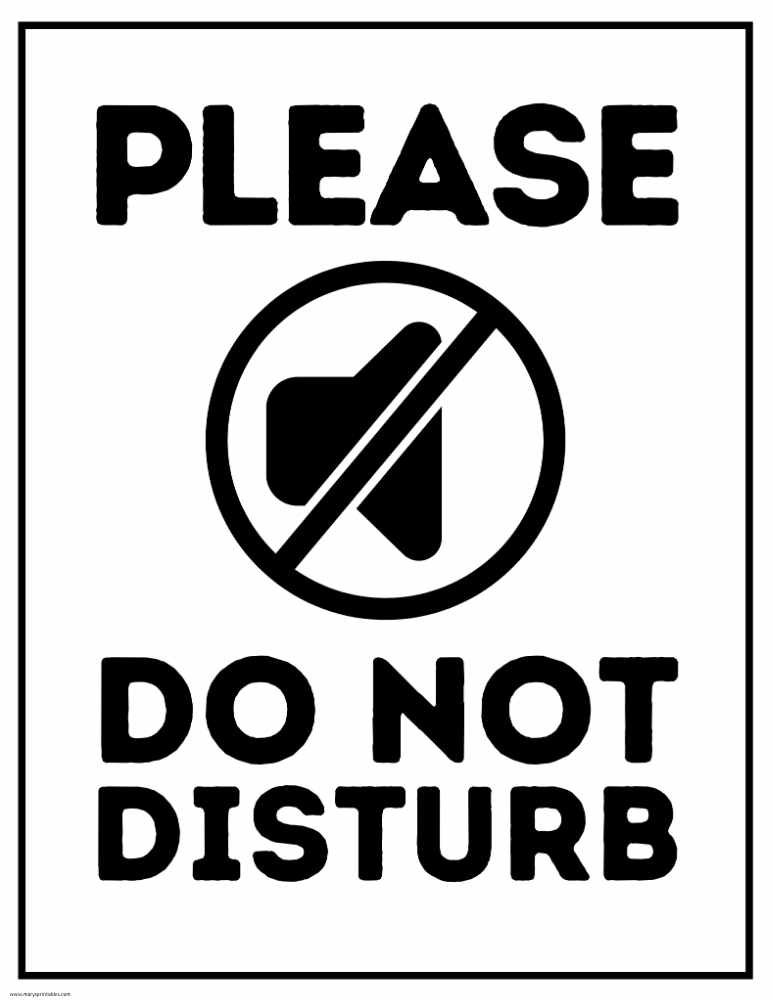 Black and White Please Do Not Disturb Sign..Muted icon