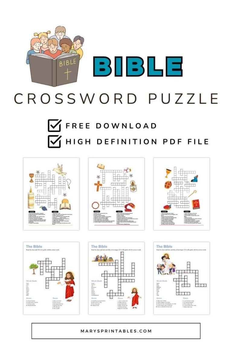 Bible Crossword Puzzles Printable – Free, Fun, and Faith-Focused!