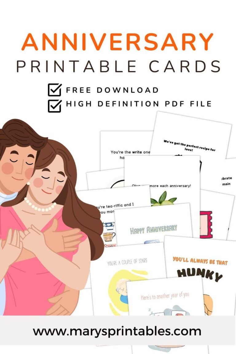 Printable Anniversary Cards: Celebrate Every Year with a Special Touch
