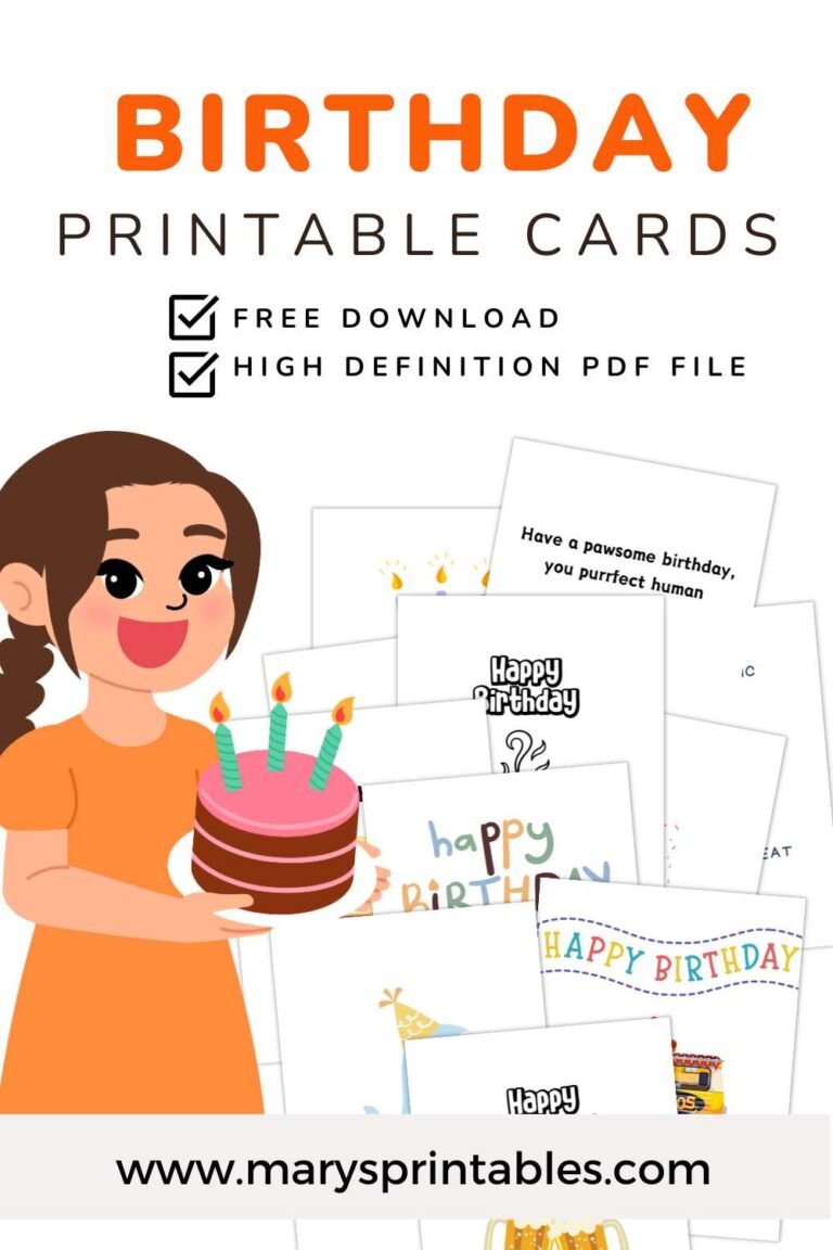 Free Printable Birthday Cards for All Ages – Cute and Fun Designs to Download!