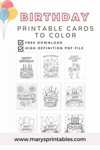 featured image of Birthday Cards to Color Free Download