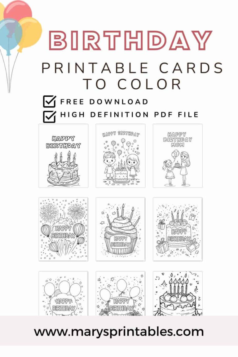 Free Birthday Card Printables to Color – Make It Personal and Fun