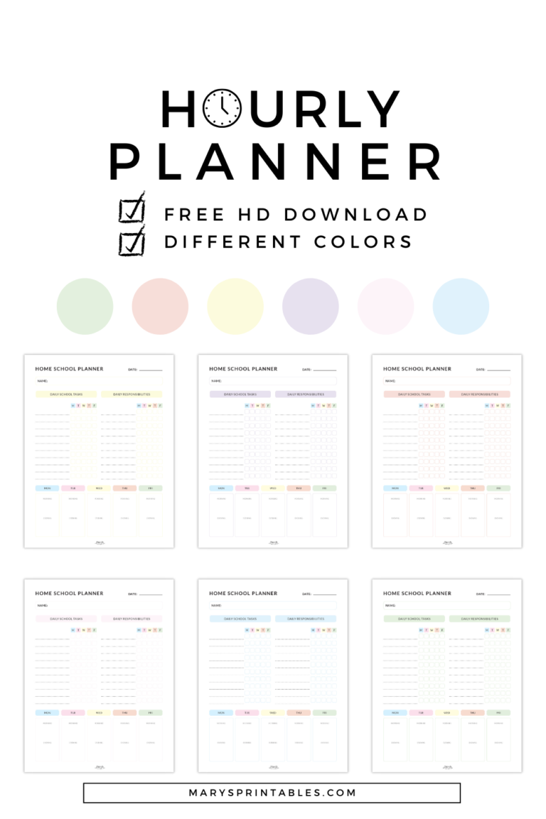 Printable Hourly Planner – Cute and Free Downloads to Stay Organized in Style