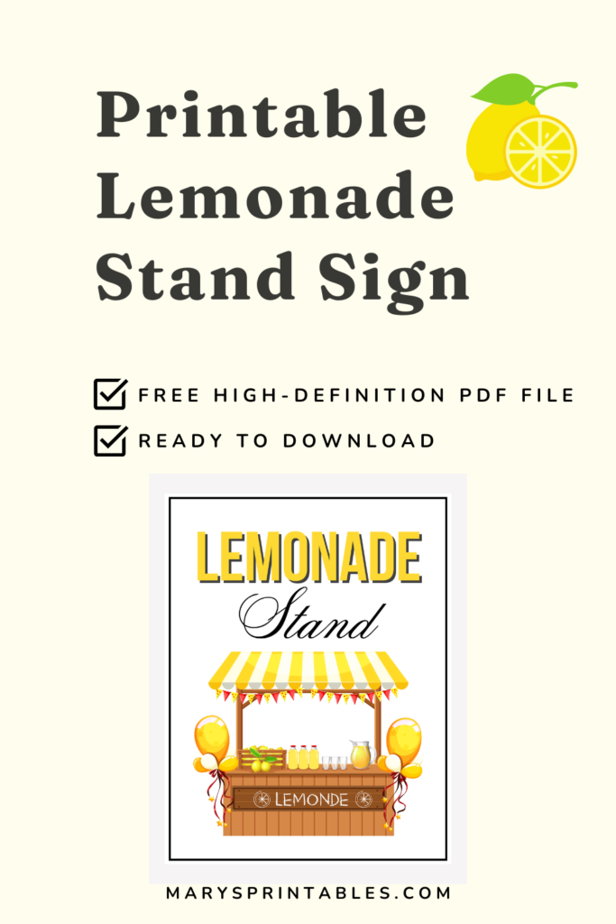 Printable Lemonade Stand Sign Featured Image