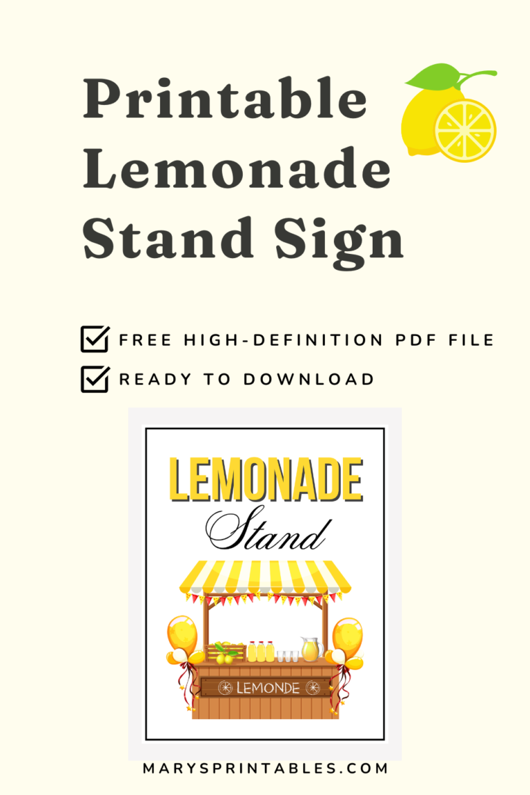 Printable Lemonade Stand Signs Free Download: Make Your Stand Stand Out