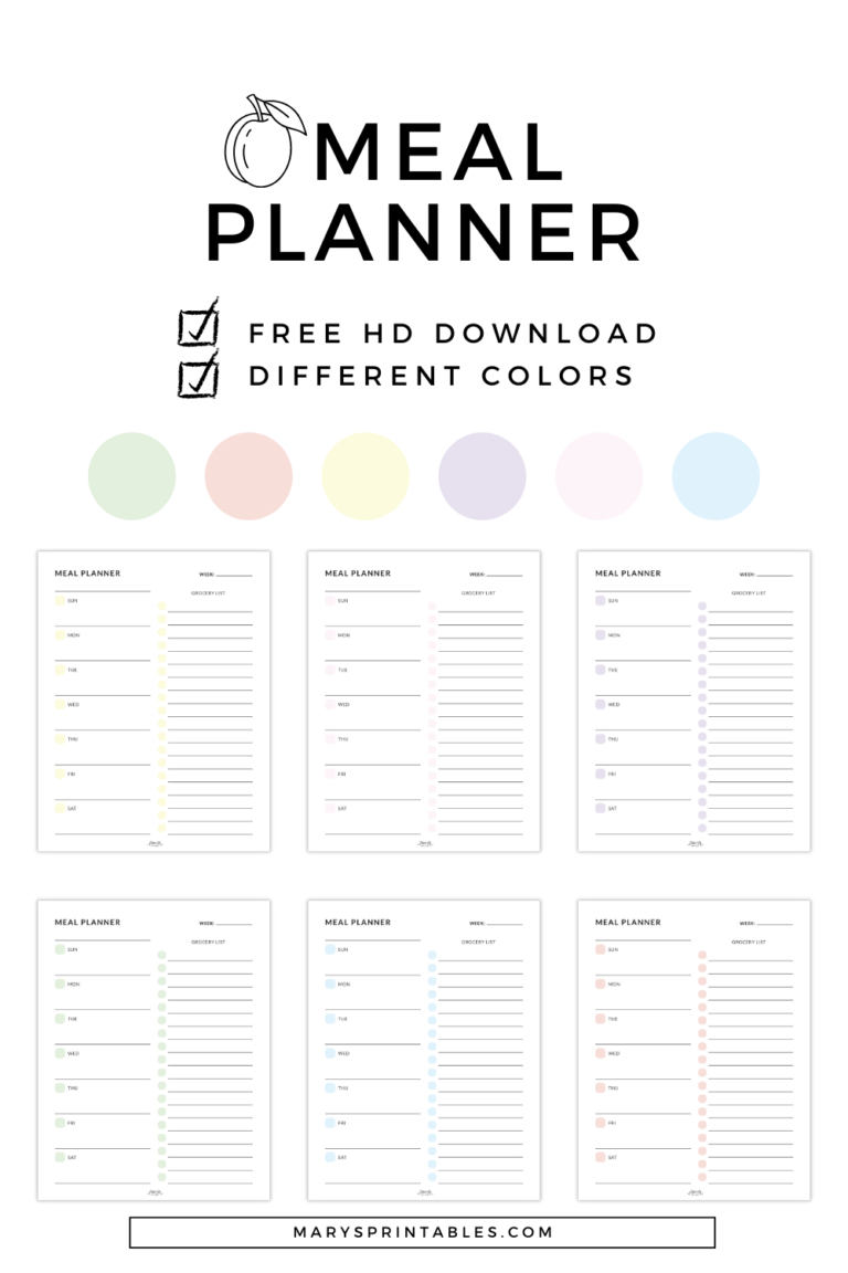 Printable Meal Planner: Simplify Your Weekly Meal Planning with These Free Downloads