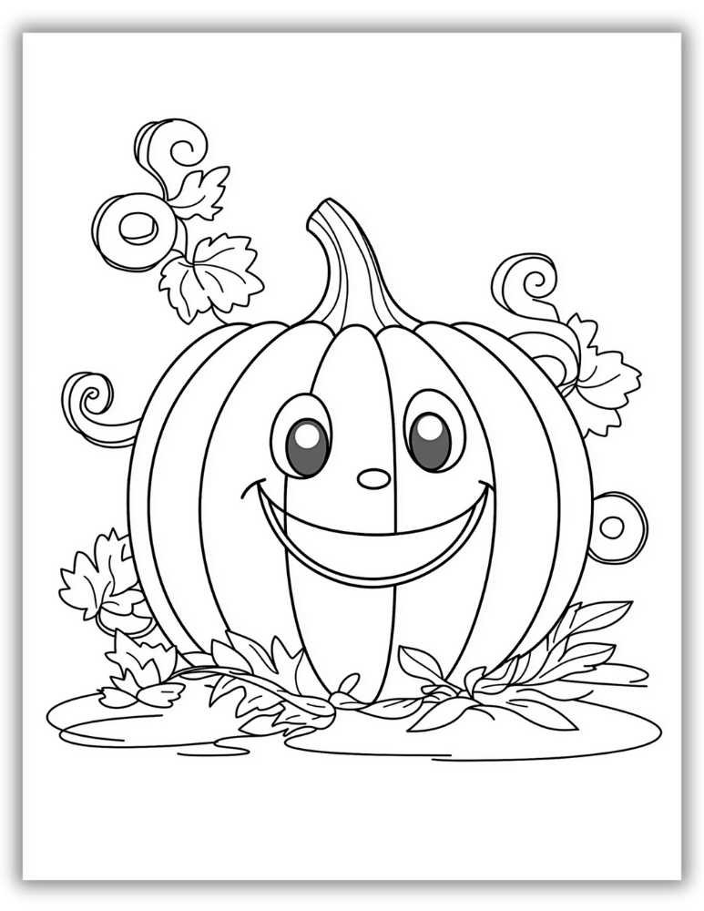 Cute and friendly Pumpkin Coloring Sheet