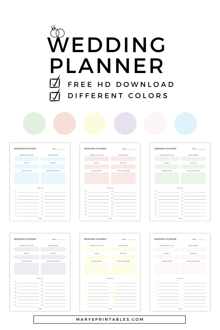 Printable Wedding Planner: Your Free Guide to an Organized Dream Wedding