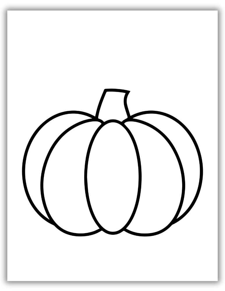 Easy Outline of Halloween Pumpkin Coloring Printable
