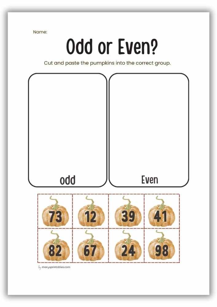 Printable Halloween math worksheet splitting pumpkins into tens and ones for kids.