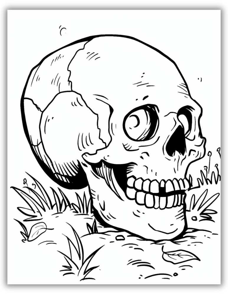 Spooky Halloween Skull Coloring Sheets