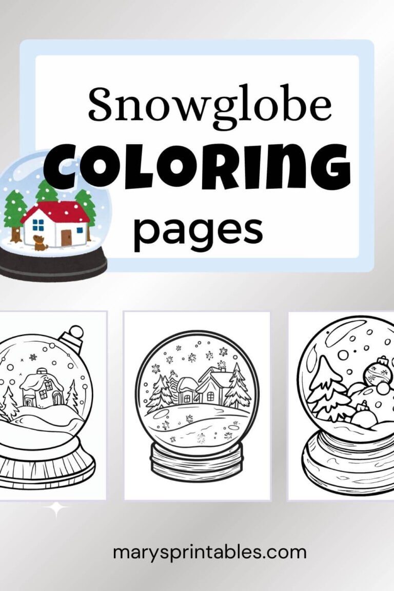 Free Snow Globe Coloring Sheets – Perfect for Holiday Crafts