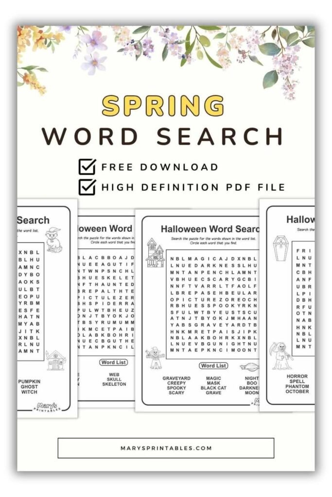 Browse free printable spring word search puzzles with seasonal vocabulary