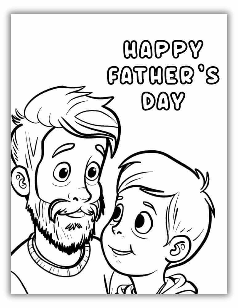 Father's Day coloring sheets to print for free - Father and Son