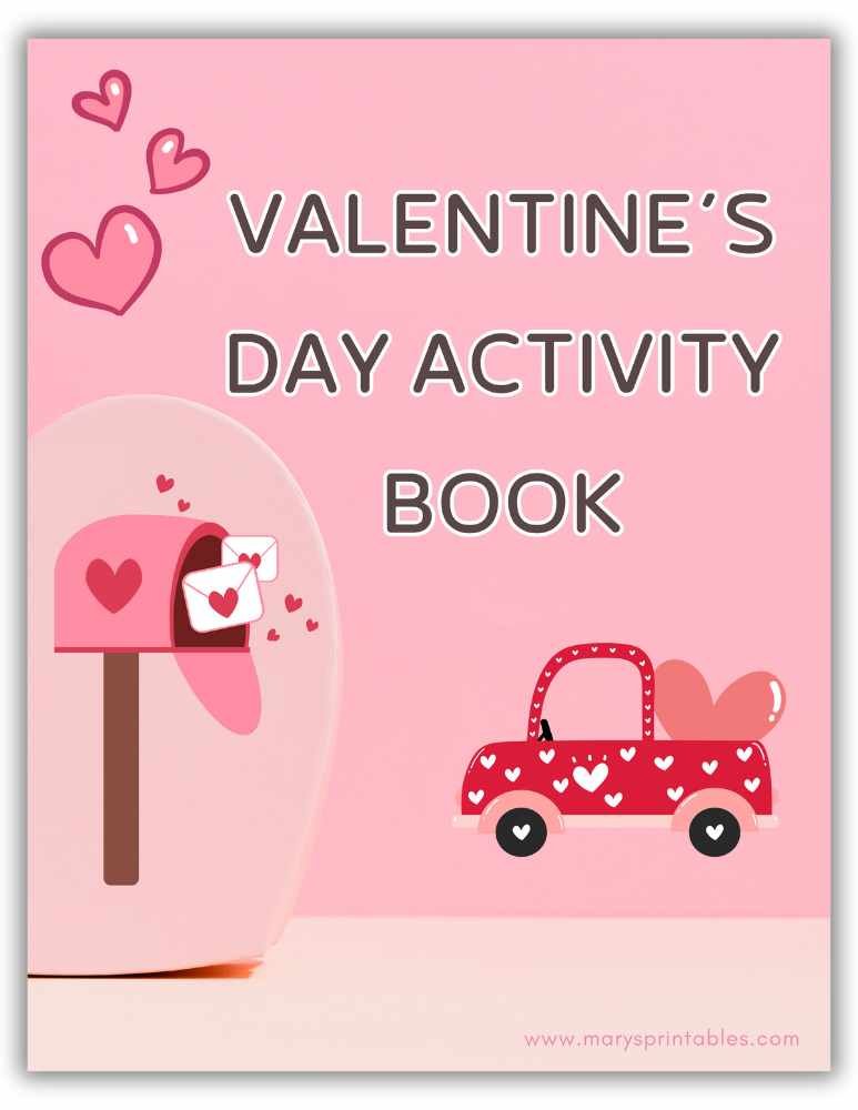 printable valentines day activities  - book cover