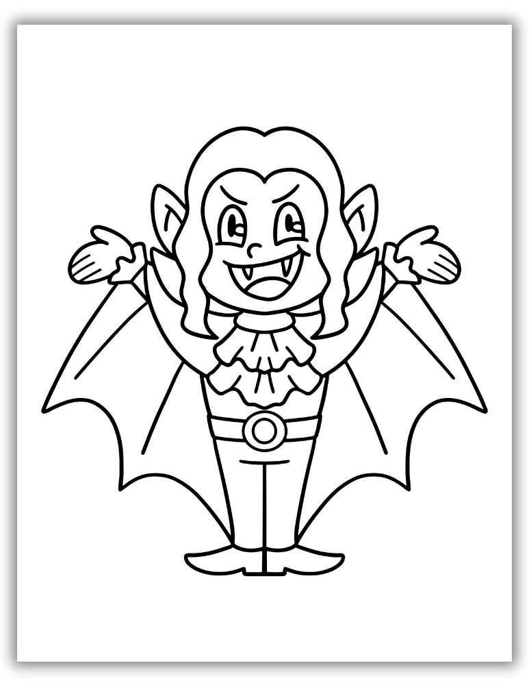 cute and Free vampire coloring page
