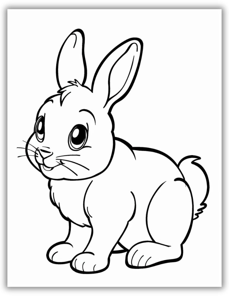 Cute Coloring Page of Bunny Rabbit High Definition PDF