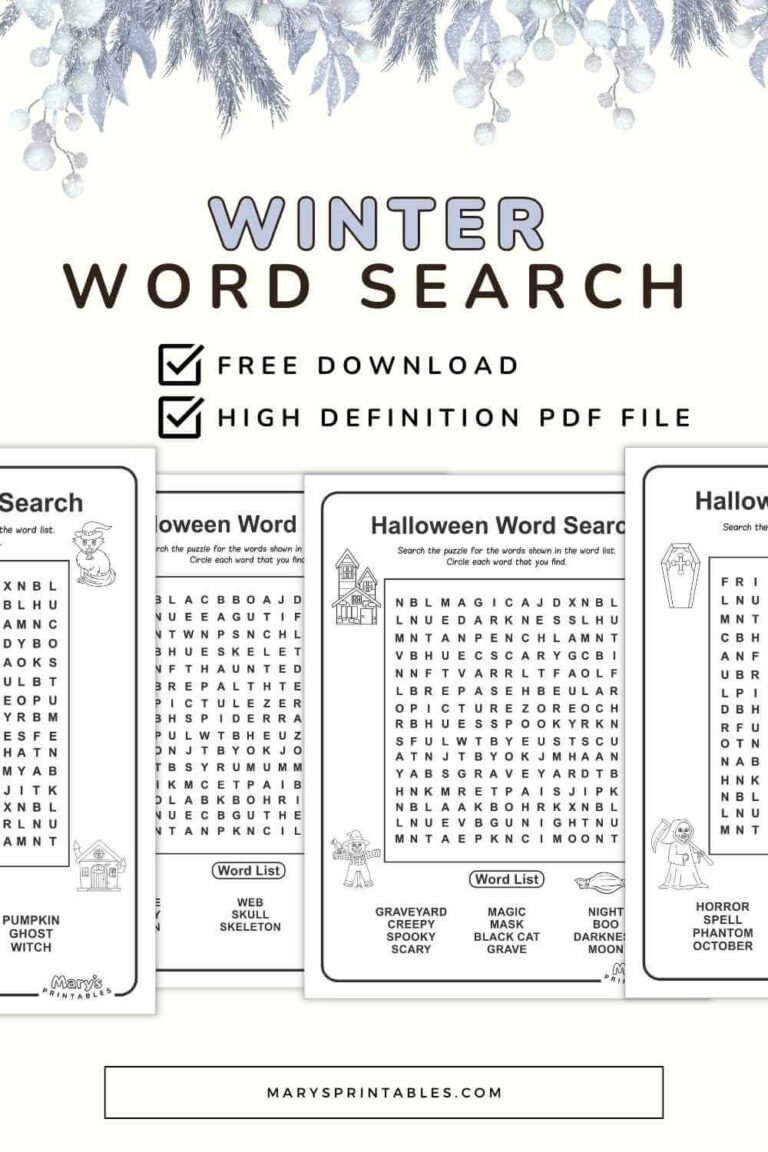 Printable Winter Word Search: Fun and Free Puzzles for Kids