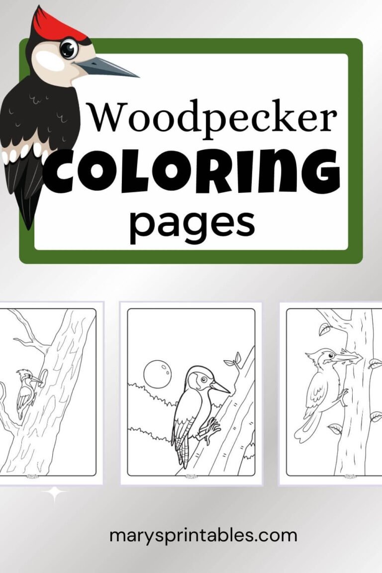 Free Printable Woodpecker Coloring Pages for Kids