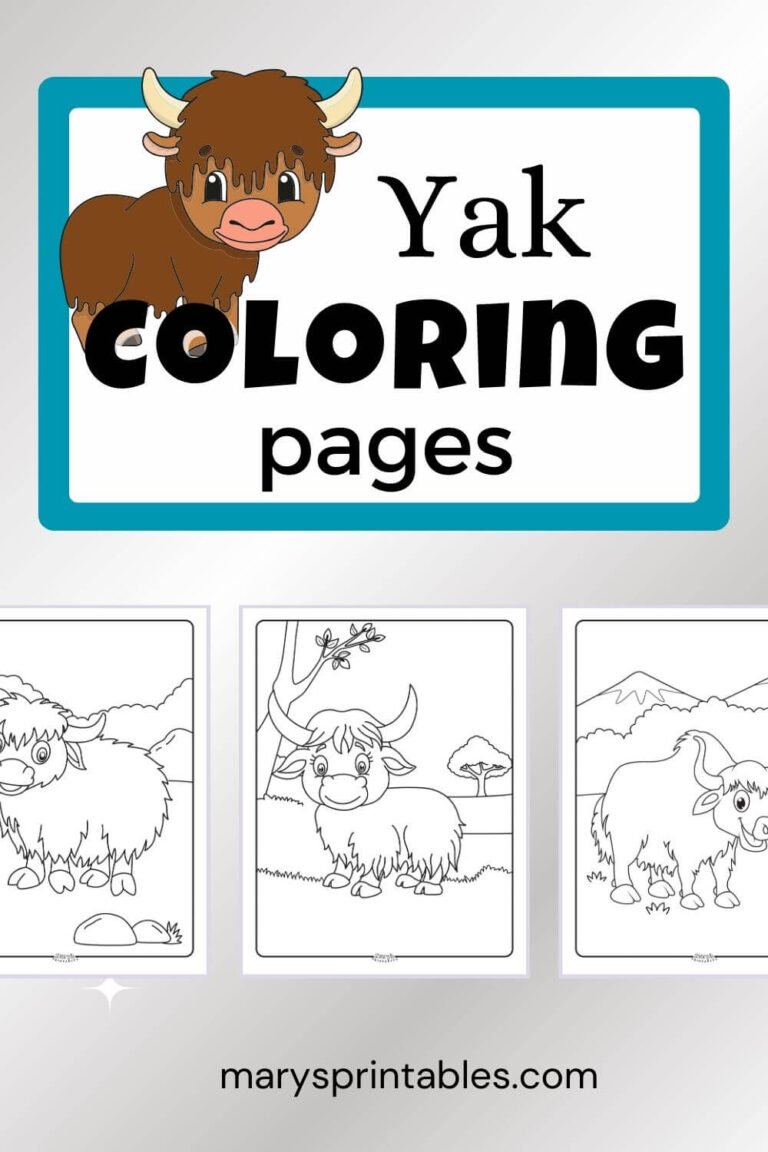 Yak Coloring Pages – Cute Printables for Free
