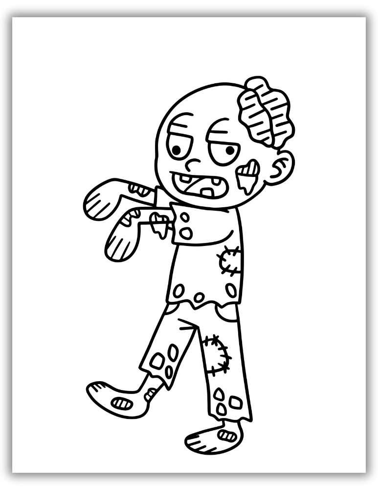 Printable zombie coloring design walking dead